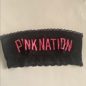 PINK Black Lace Bandeau